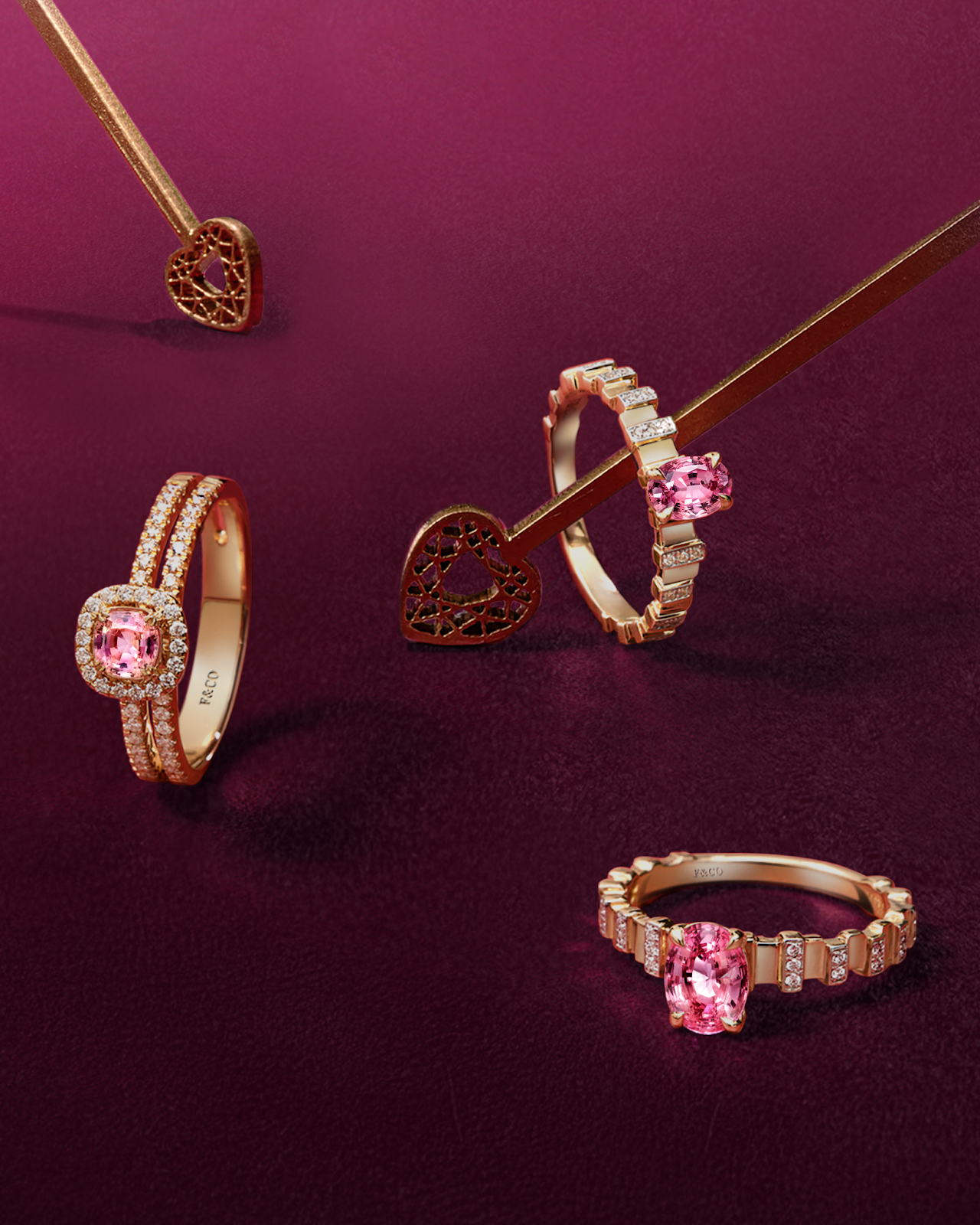 Cincin Tunangan Trend Terkini dengan Pink Sapphire