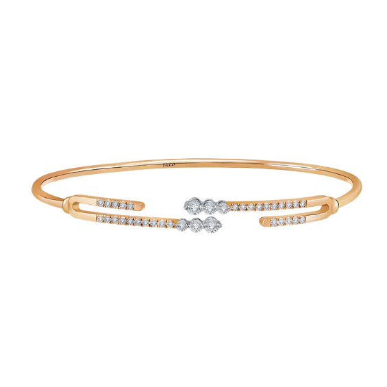Gelang Berlian Wanita Rose Gold dengan Tennis Diamond Flare dari Frank & co.
