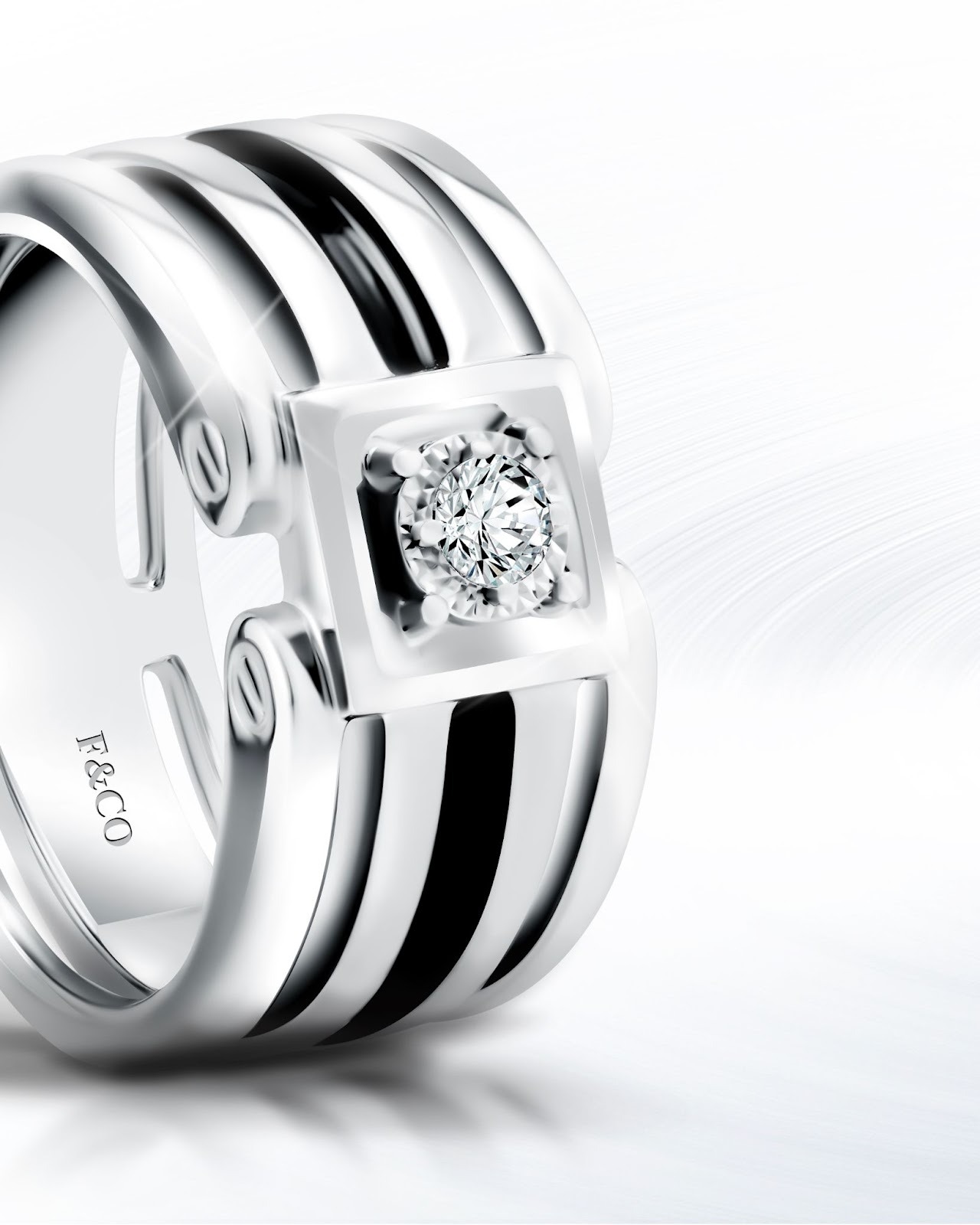 Cincin Pria dari Frank & co. Dilengkapi Dengan Black Rhodium