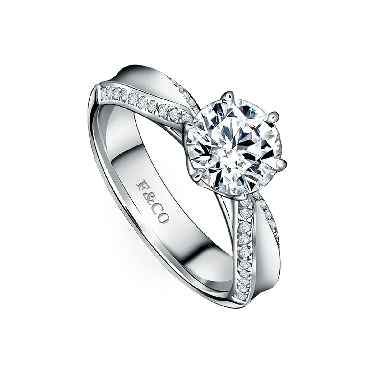 Cincin berlian alami Frank Fire dengan F Color dan VVS Clarity