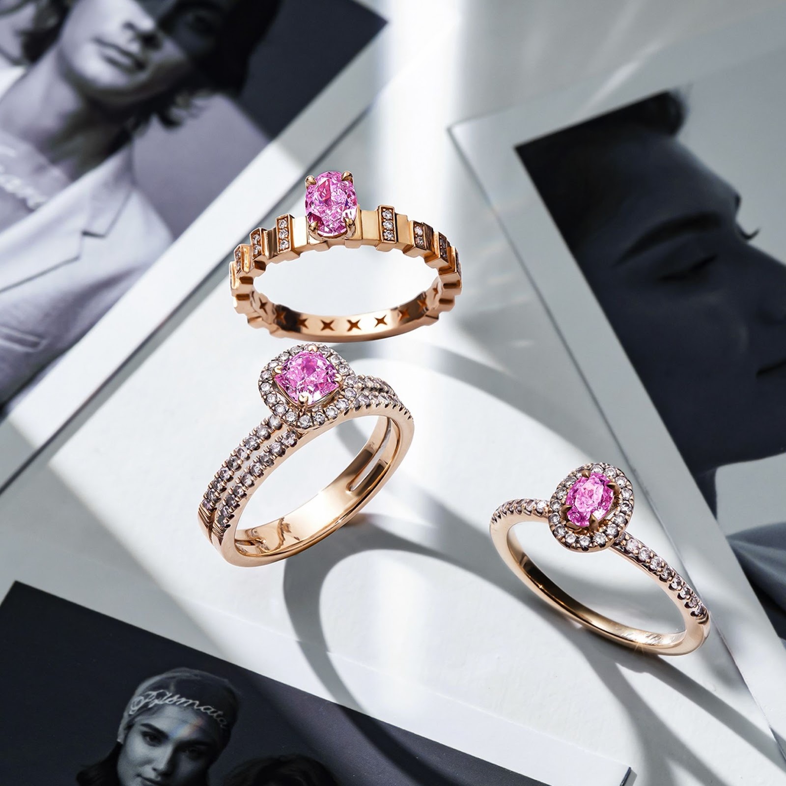 Promise Ring Natural Diamond dan Natural Diamond Engagement Ring Desain Minimalis berkelas