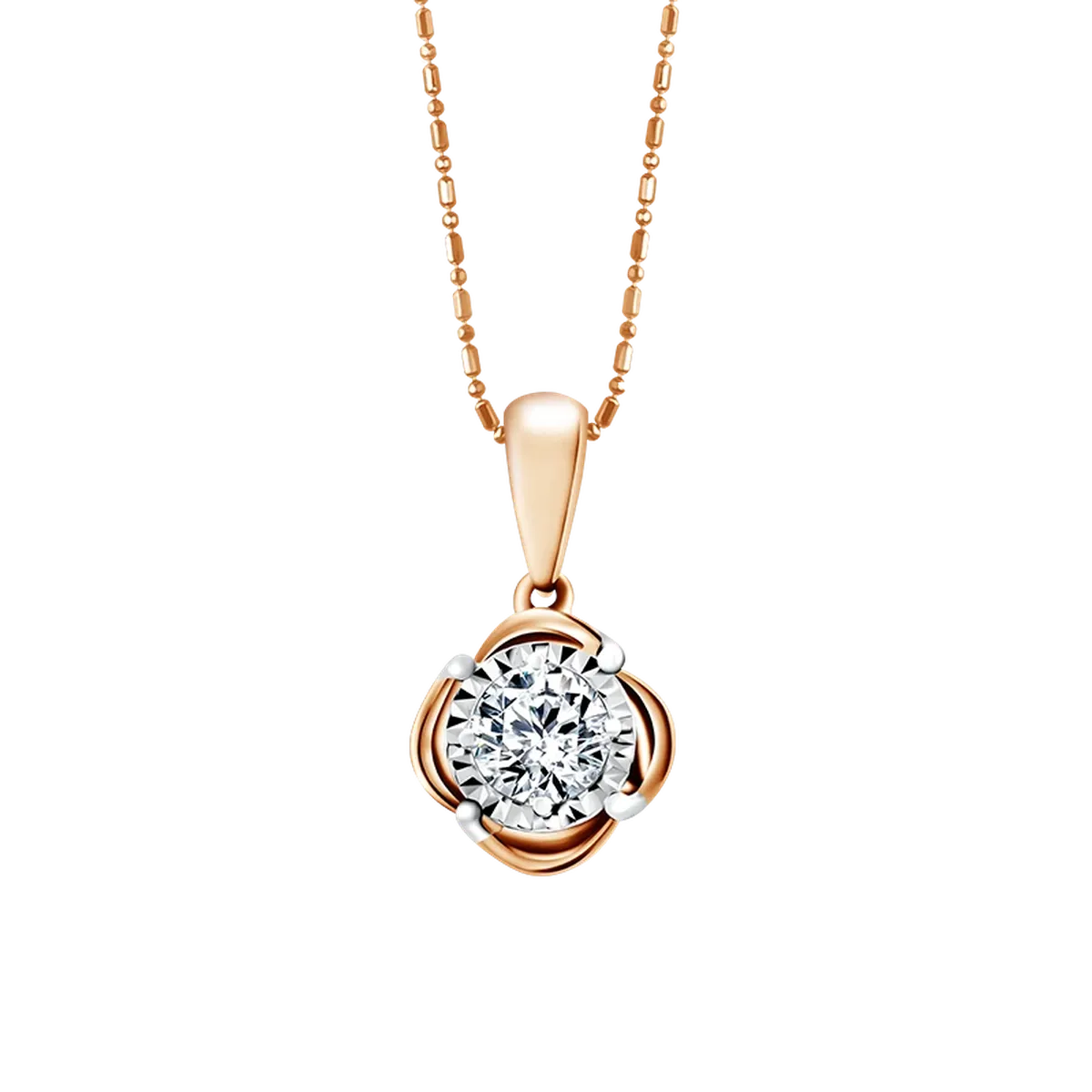 Kalung Berlian Frank Fire Peony Pendant yang terinspirasi dari keanggunan bunga peony.