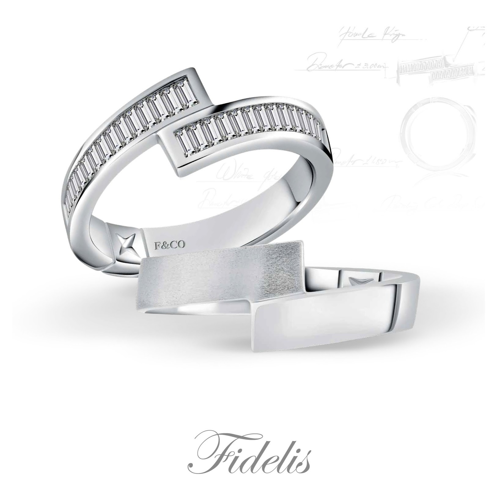 Cincin Couple Emas Putih Frank & co. dengan Desain Romantis dan Timeless