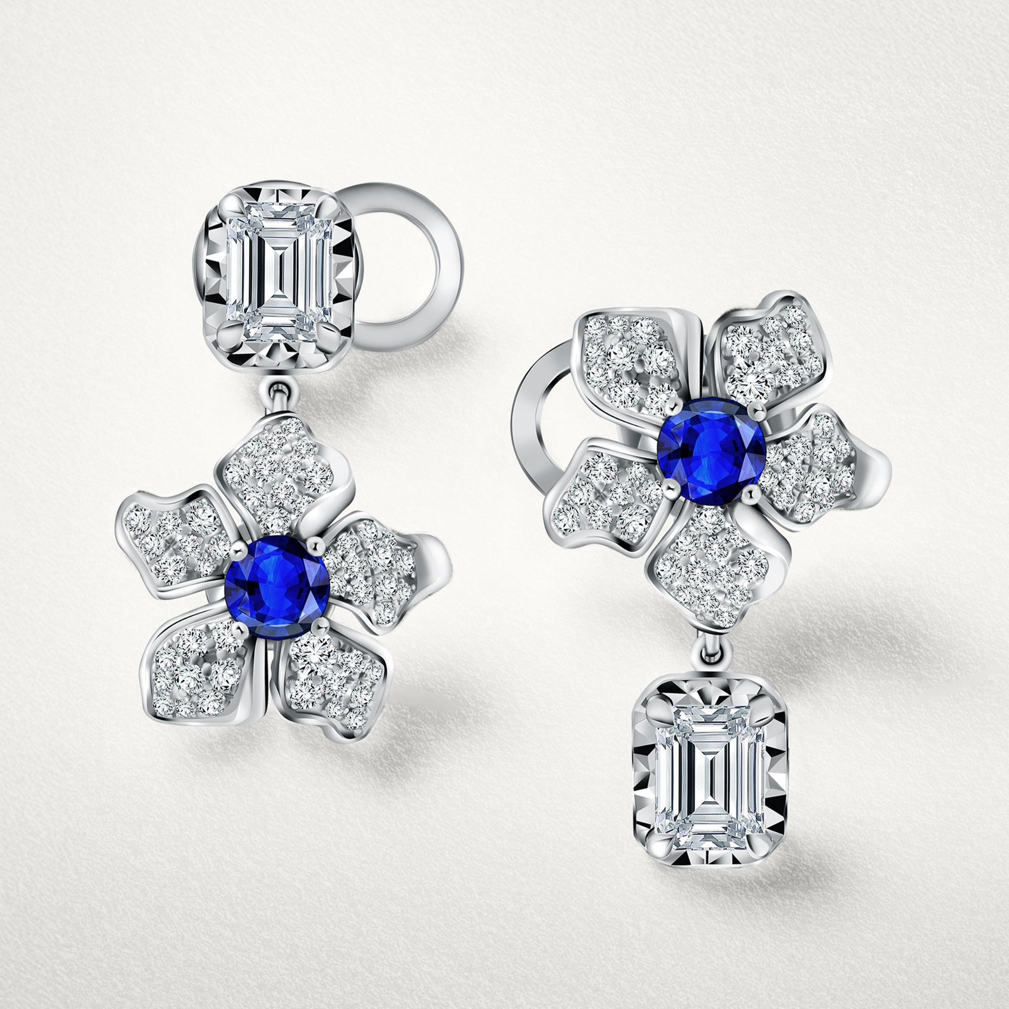 Model Anting Floral dengan Kilau Berlian Alami Menampilkan Kesan yang Elegan