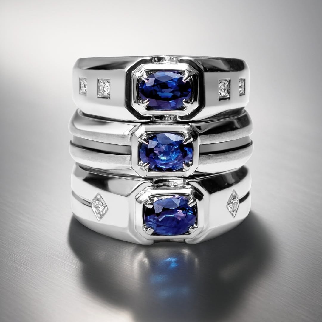 Cincin Pria dengan Blue Sapphire dari Frank & co.