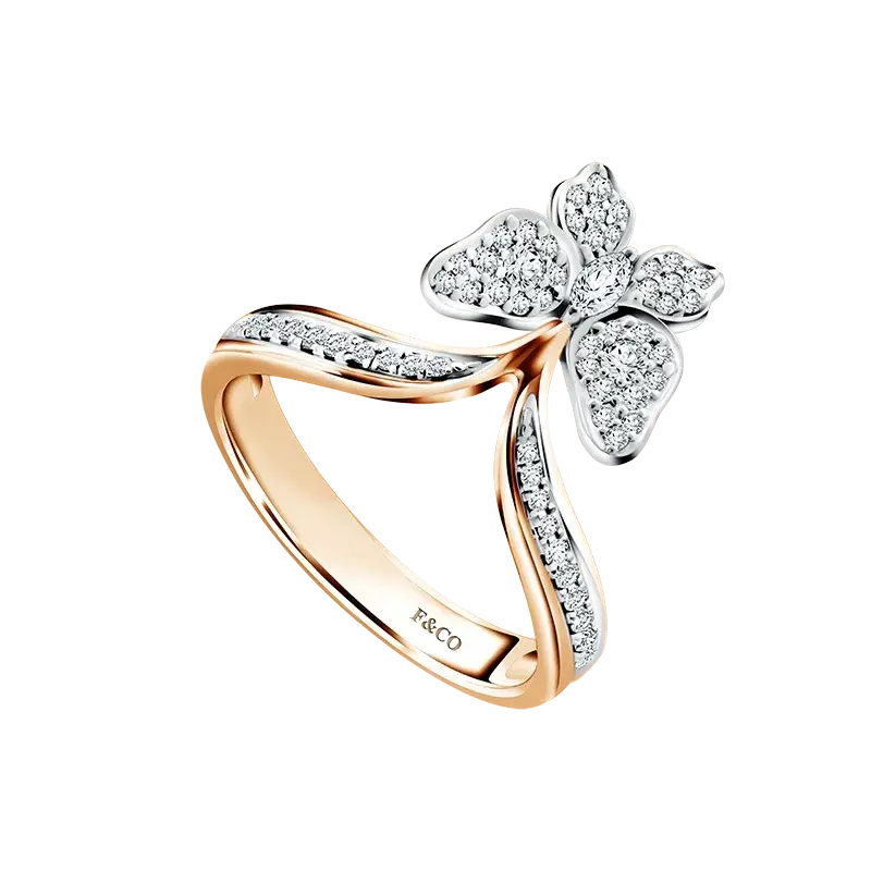 Model Cincin Terbaru Koleksi Flutter Frank & co. dengan Detail Kupu-Kupu