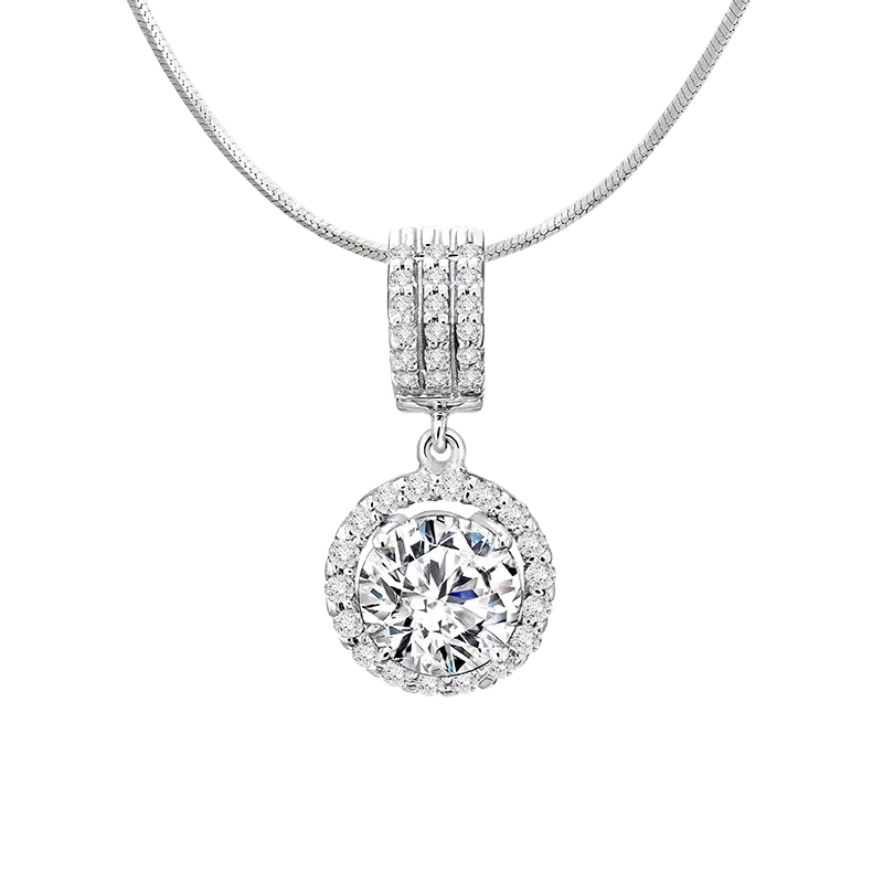 Liontin Emas Putih 18K dengan Berlian Frank Fire dari Frank & co.