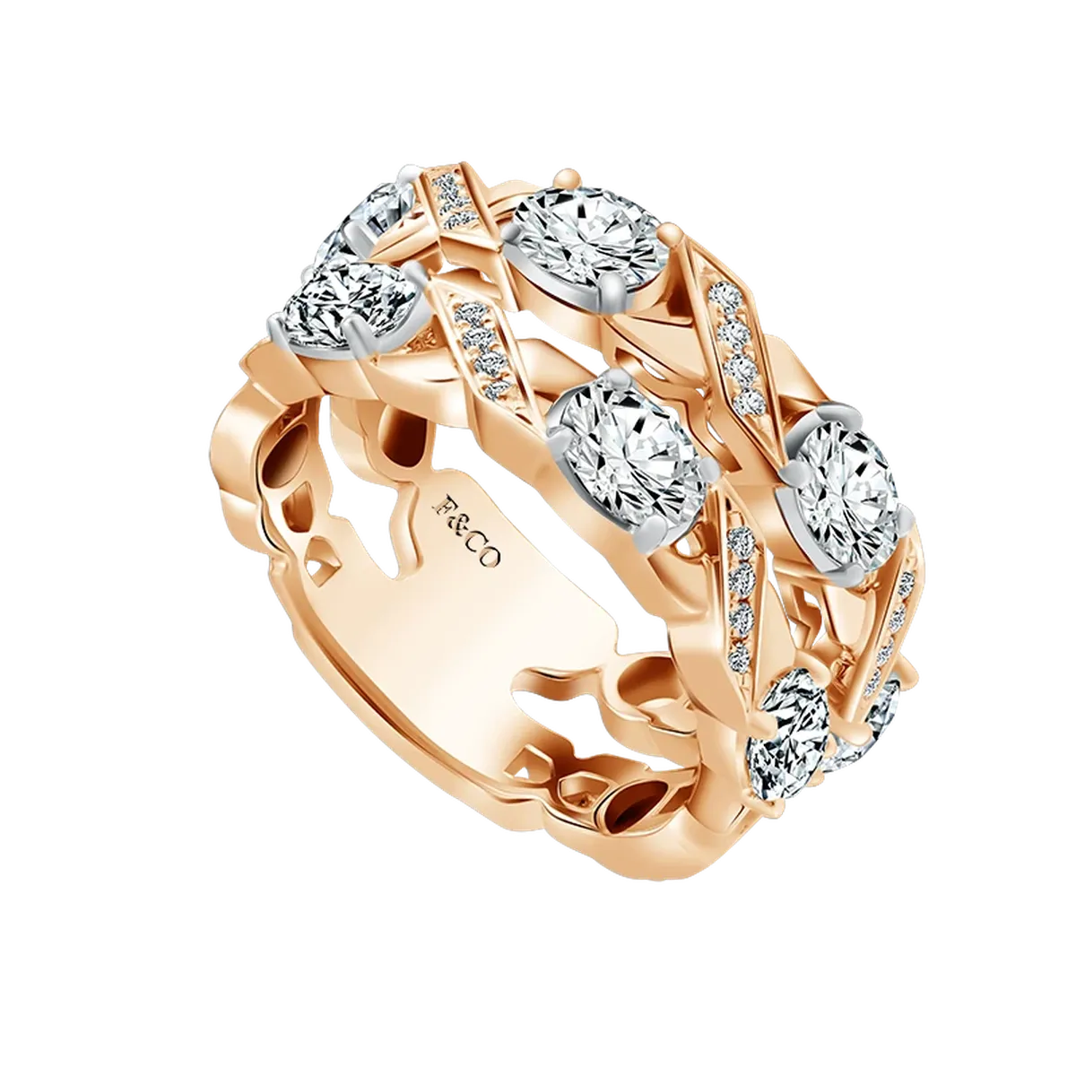 Love Poetry Prismata Everra Ladies Ring, ukiran janji yang mewah.