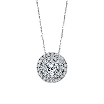 Koleksi Liontin Emas Putih dengan Natural Diamond Mewah