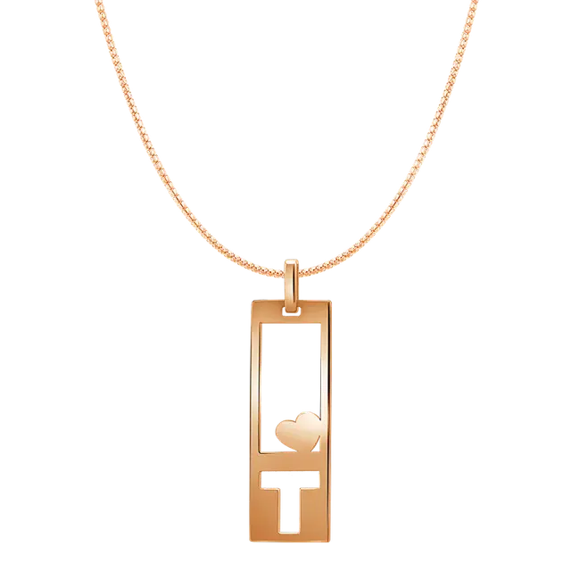 Pilihan Liontin Emas Frank Me dengan Desain Inisial Huruf dan Detail Hati dari Frank & co.