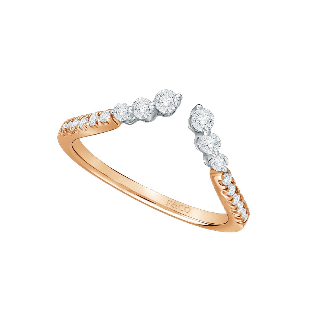 Cincin Wanita Berlian Flare Sparkly dengan Desain Berkilau Elegan