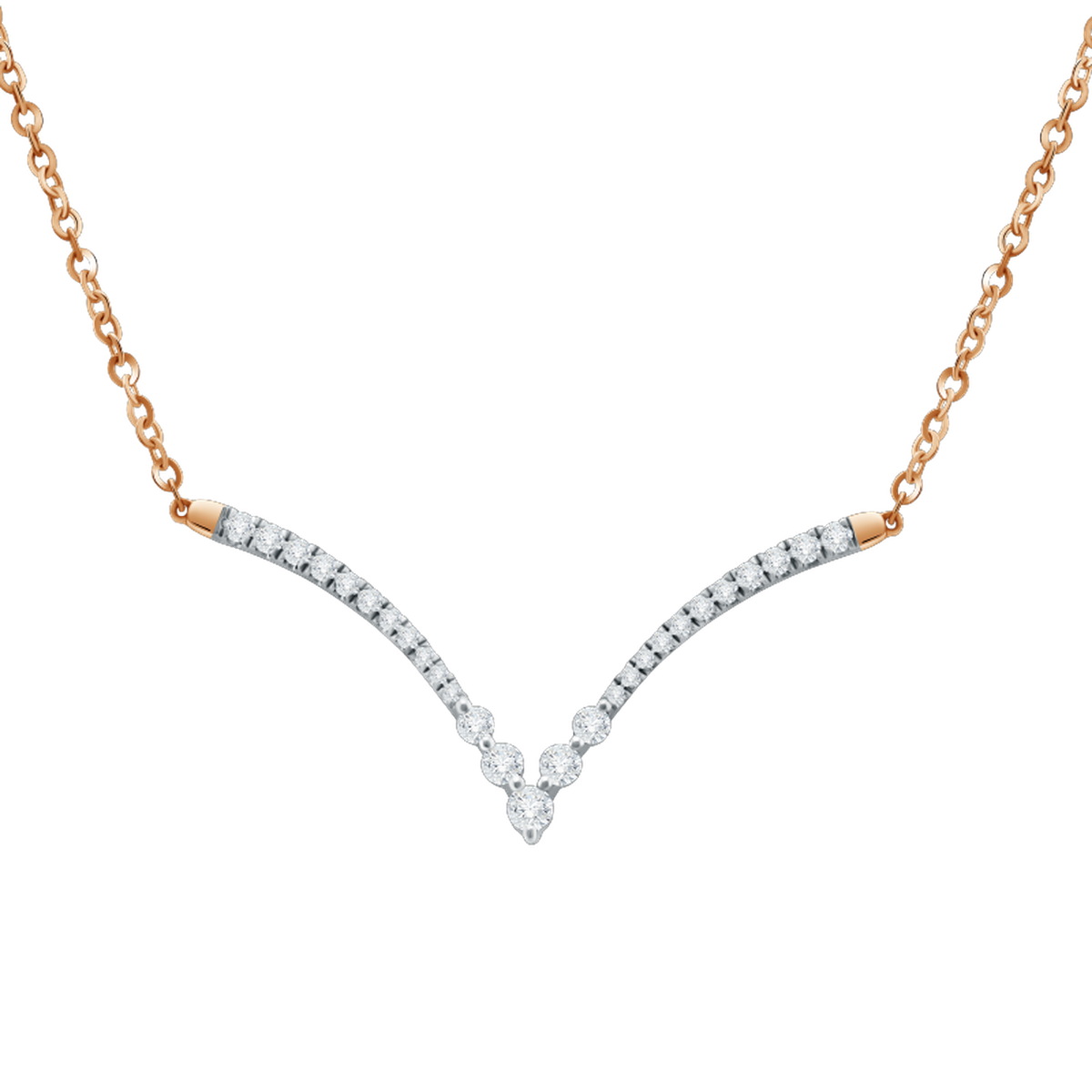 Kalung Wanita Berlian Flare Sparkly Pendant dengan Lekukan Elegan Berkilau