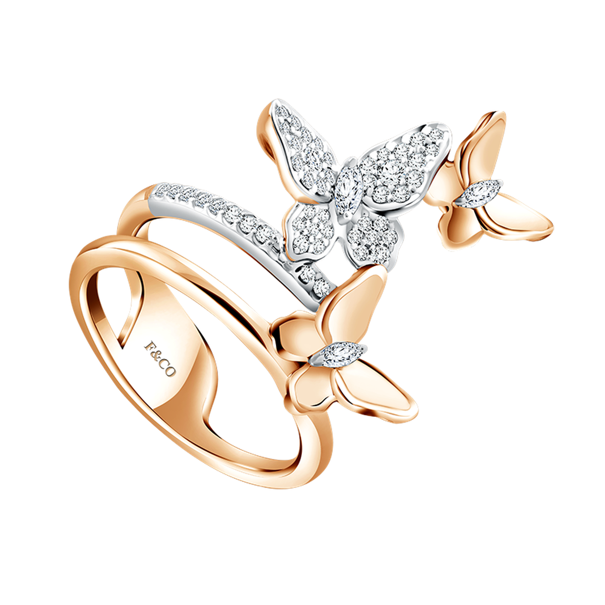 Pilihan Cincin Kupu-Kupu yang Manis di Jari dari Koleksi Flutter yang Elegan