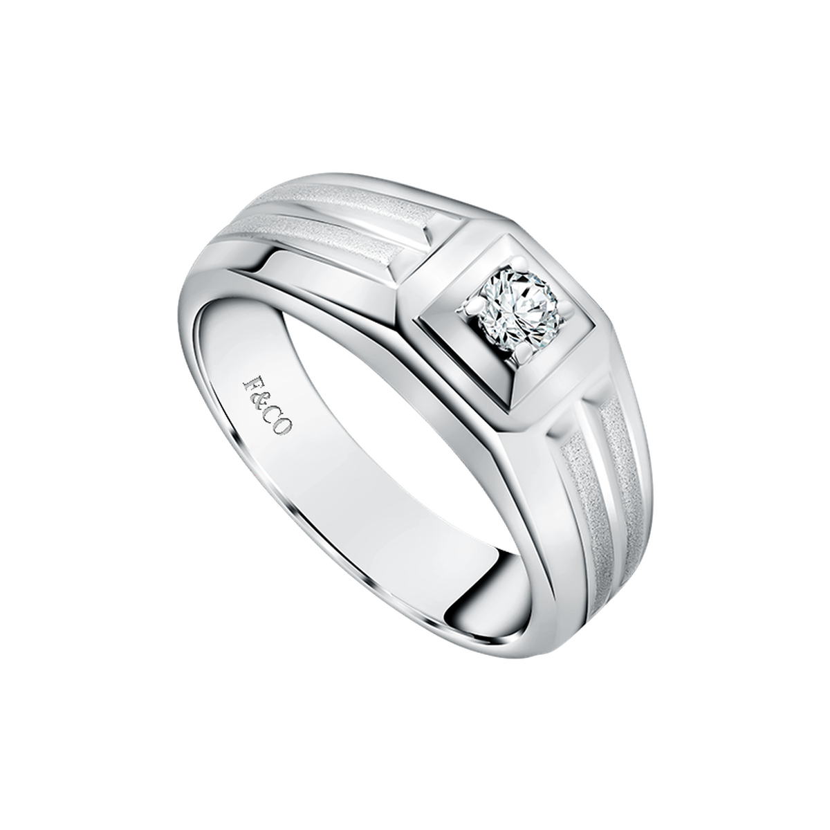 Detail Cincin Berlian Pria Bastion dari Frank & co. untuk Gaya Modern