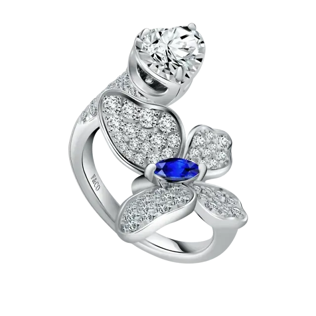 Batu Sapphire Biru Pada Koleksi Perhiasan Mewah Fleur de Frank