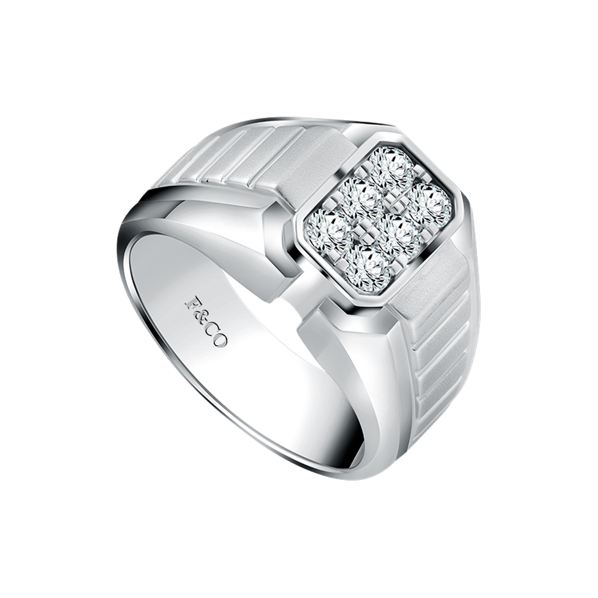 Cincin Nikah Pria Guardian Elegan Berhiaskan Berlian untuk Tampilan Bold