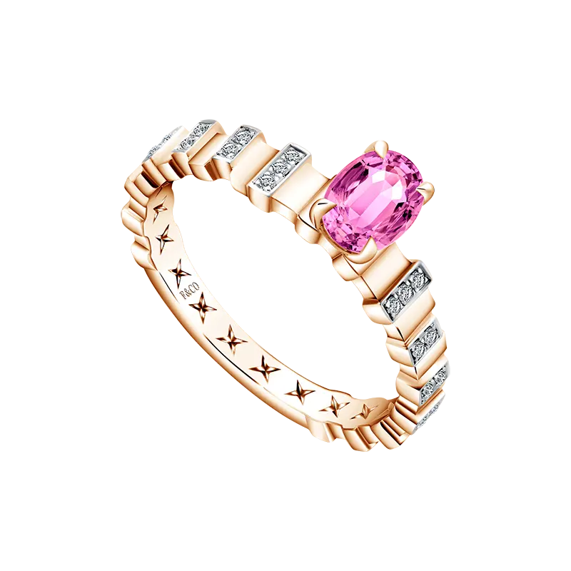 Promise Ring Frank & co. dengan Aksen Pink Sapphire dan Natural Diamond