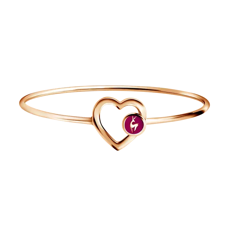 Frank & co. Frank Gold Deer Charm Bangle Heart Shape untuk Kado Pernikahan