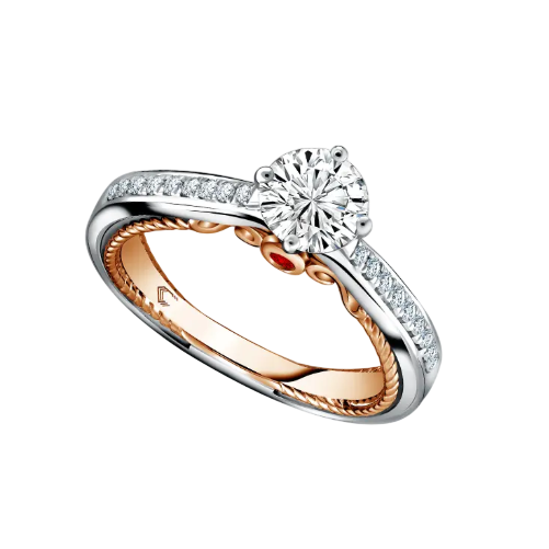 Cincin Tunangan Modern Dengan Kilau Berlian Tinggi MONDIAL