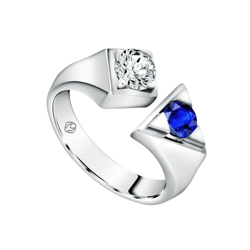 Harmoni Warna Blue Sapphire and Diamond Ring dari MONDIAL