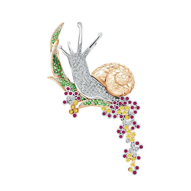 Pesona Fancy Cut Diamond Pada Brooch Jewelry MONDIAL Fantasy