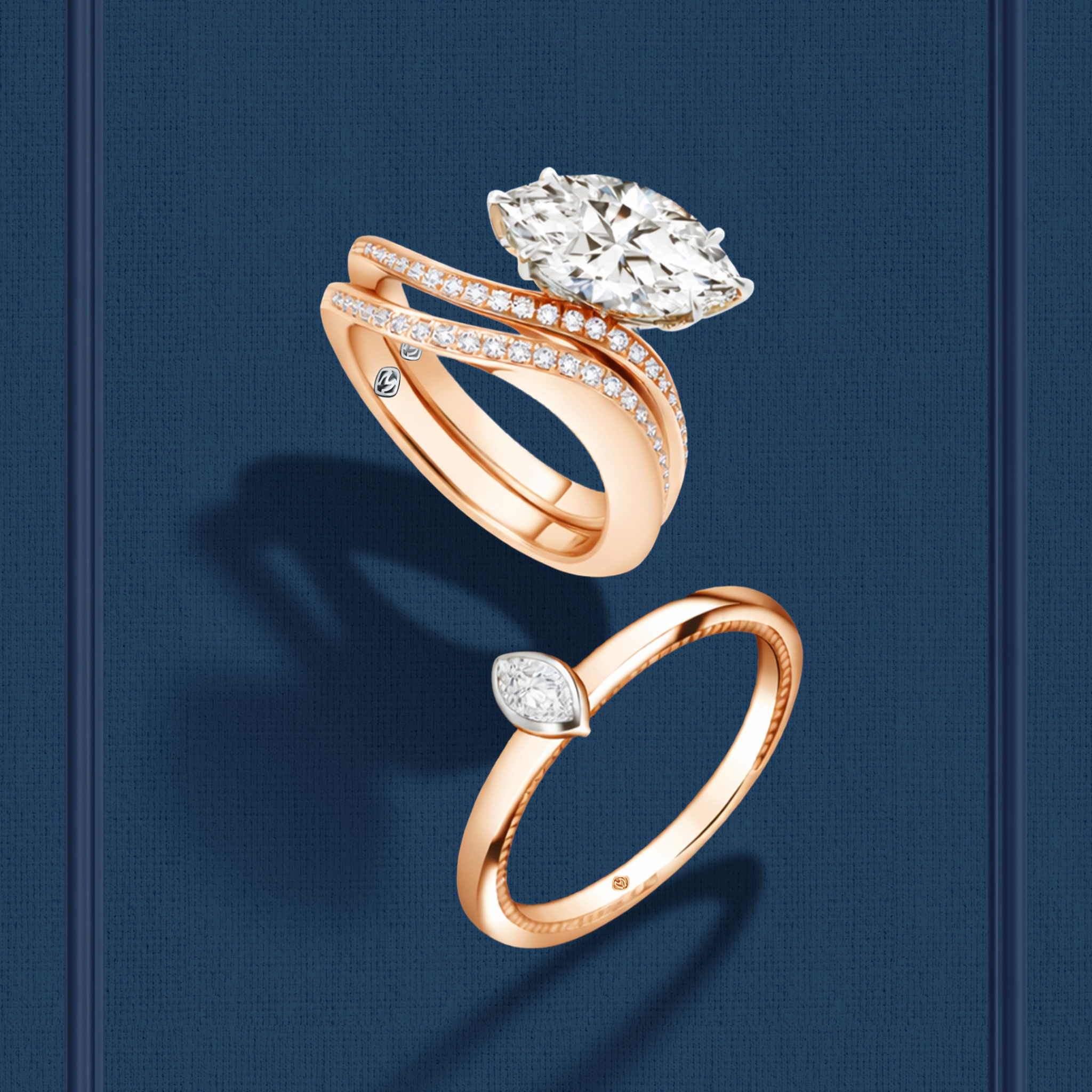 Marquise Shaped Diamond Stacking Ring Tampil Mewah dan Modern