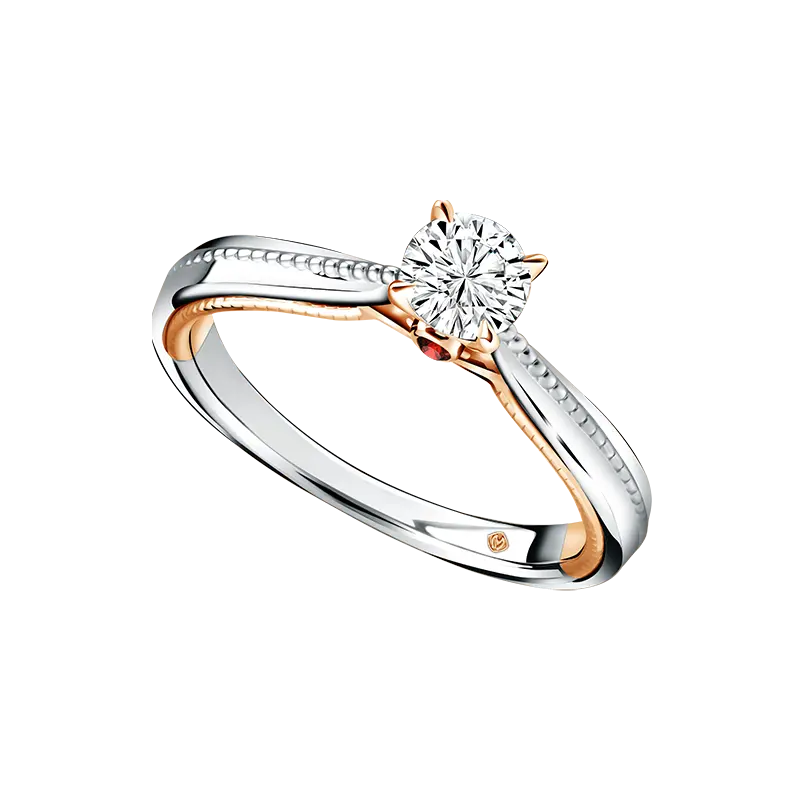 Elysia Ring MONDIAL dengan Model Cincin Lamaran Two-Tone Gold Elegan