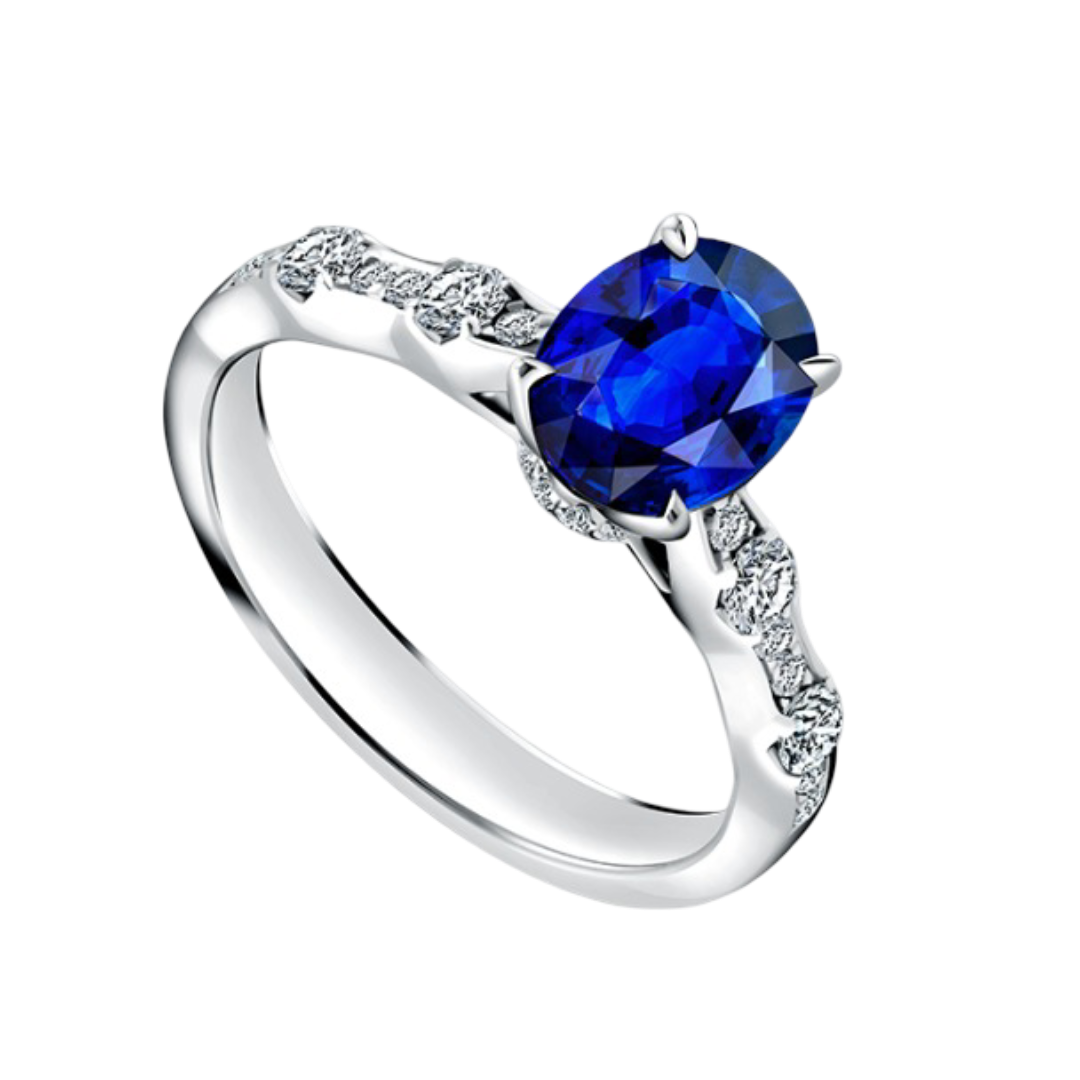 Kemewahan Model Cincin Tunangan Blue Sapphire yang Ada di Butik MONDIAL