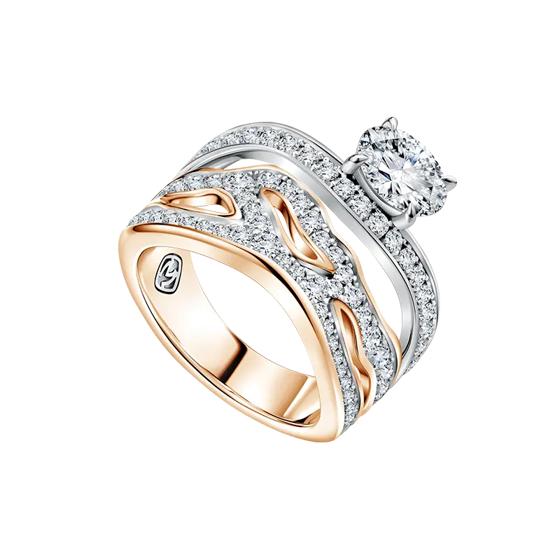 Cincin Berlian Savoir Ladies Ring dengan Flowing Sculptural Bands