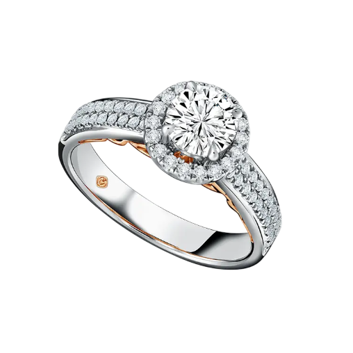 Cincin Tunangan Berlian Kilau Radiant Close Up Brilliant Rose