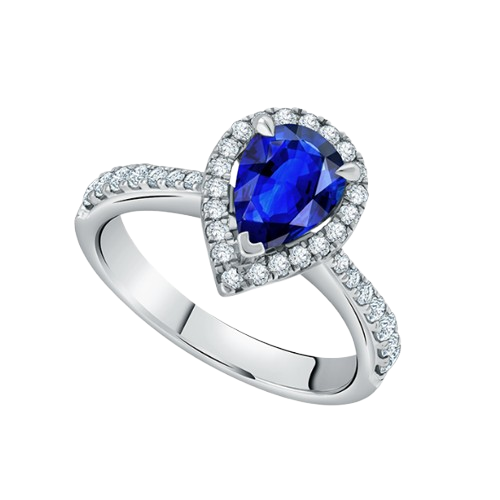Pesona Model Cincin Tunangan Berhias Blue Sapphire MONDIAL