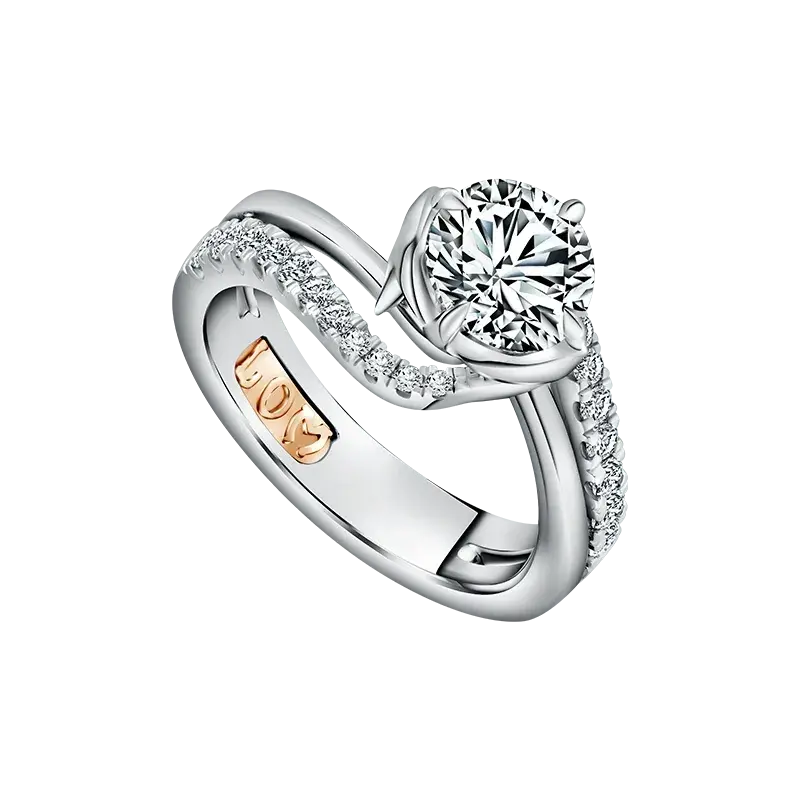 Cincin Tunangan Berlian dengan Detail Pav&eacute; yang Memancarkan Kilau Istimewa dari MONDIAL