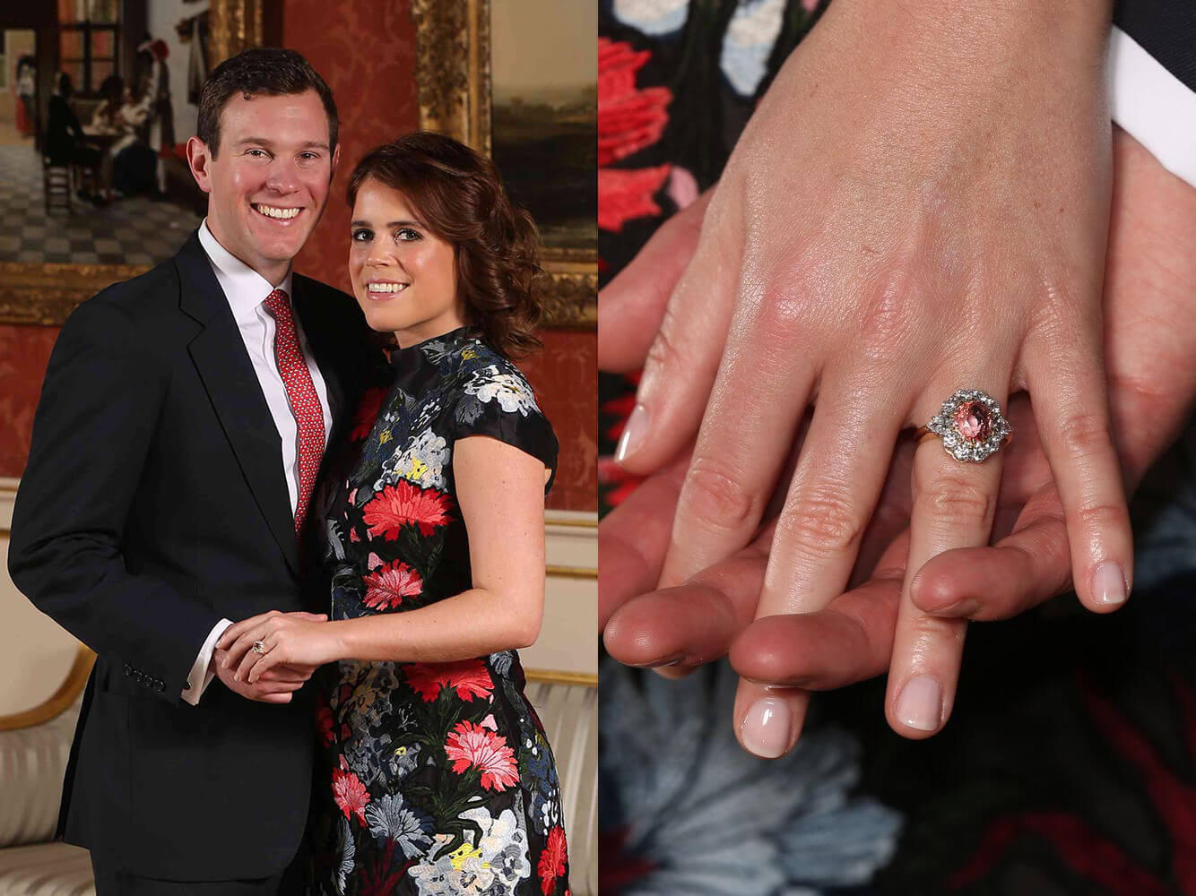 Cincin Sapphire dengan Halo Berlian Bergaya Regal Princess Eugenie