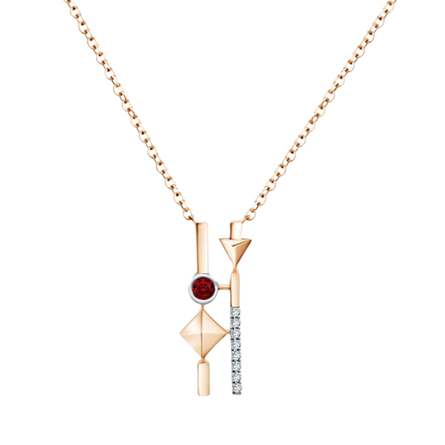 Perhiasan dengan Tatahan Ruby MONDIAL yang Memiliki Desain Unik