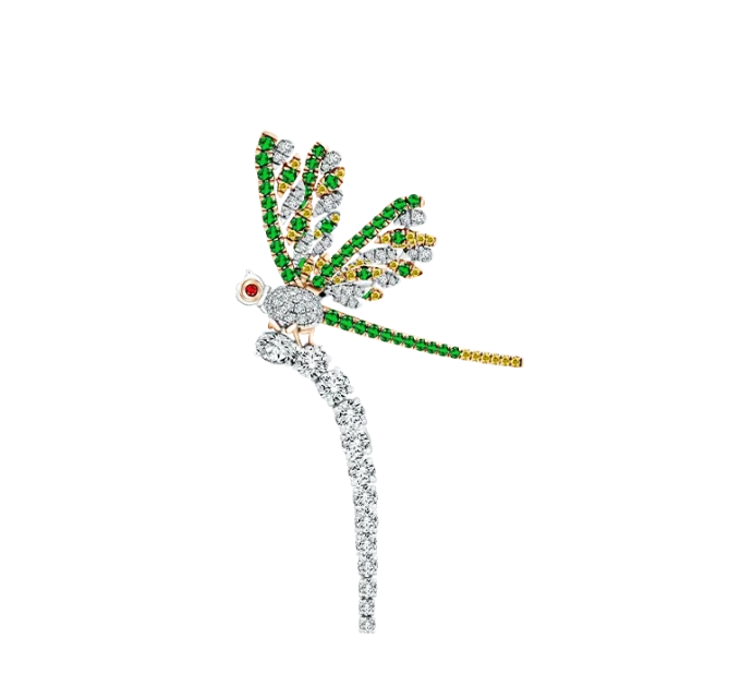 Brooch Fancy Cut Diamond dengan Precious Stone MONDIAL