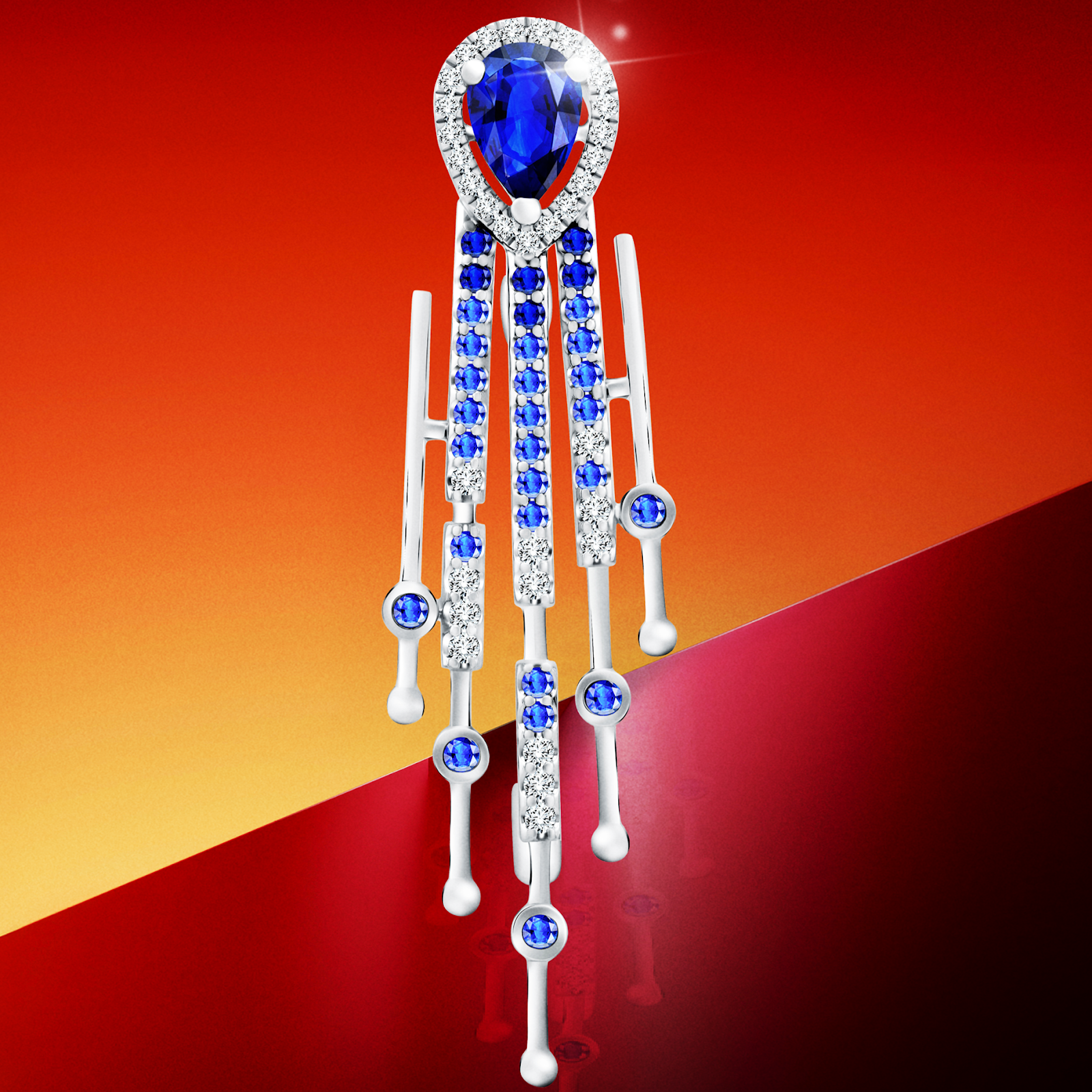 MONDIAL Precious Fire: FireFrost Brooch Pendant