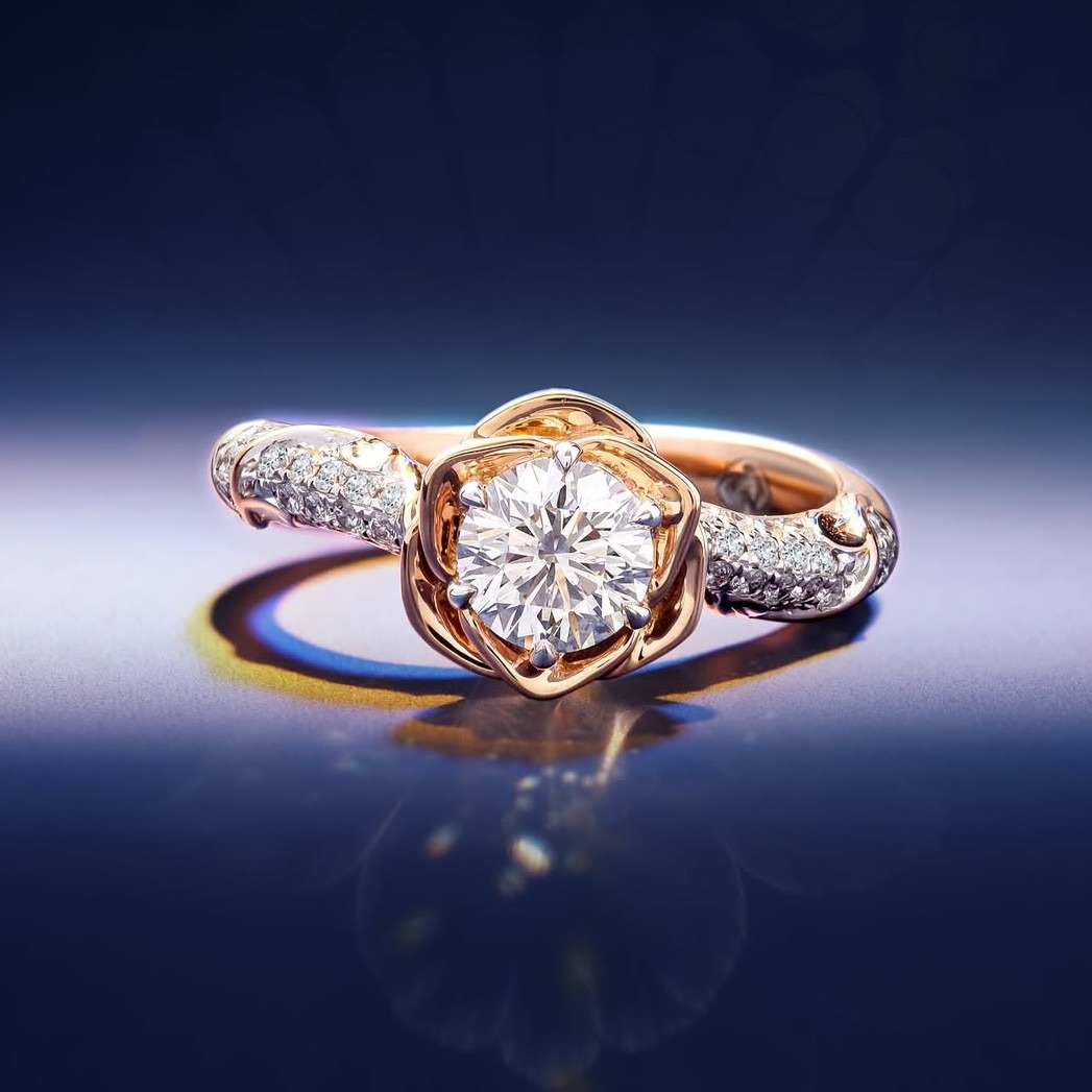 Cincin Berlian Brilliant Rose dengan Inspirasi The Rosace of Notre Dame