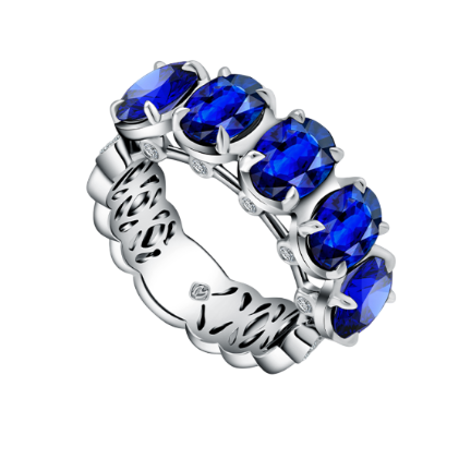 Kemewahan Cincin Blue Sapphire Bernuansa Royal dari MONDIAL