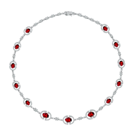 Pesona Diamond Necklace dari MONDIAL Berpadu Ruby yang Menawan