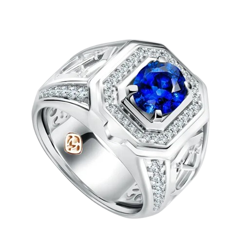 Sempurnakan Gaya dengan Model Cincin Pria Blue Sapphire MONDIAL