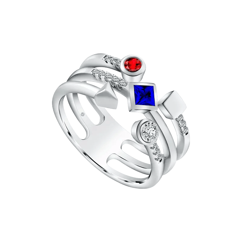 Cincin Batu Permata Ruby MONDIAL untuk Wanita Berkelas dan Modern