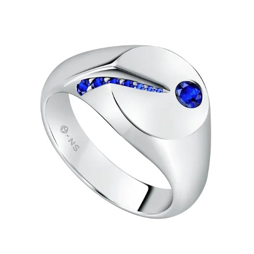 Cincin dengan Ruby dan Safir untuk Pria di Koleksi MONDIAL Fire