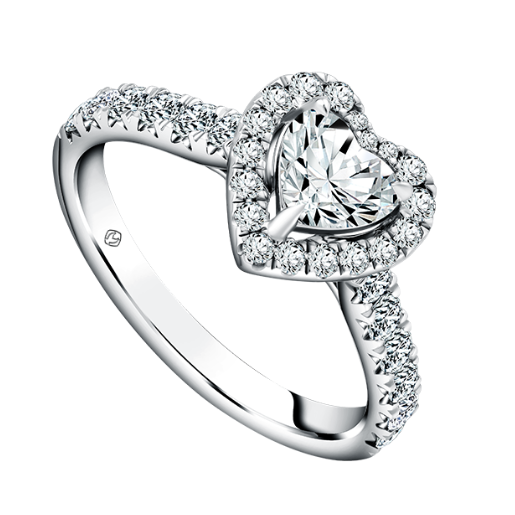 Cincin tunangan terbaru dengan Tatahan Berlian Heart Shape MONDIAL
