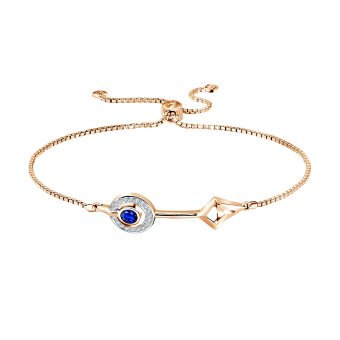 Chain Bracelet Bertatahkan Berlian dan Safir Biru MONDIAL Precious Lune