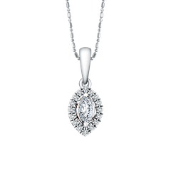 Kalung Berhias Liontin Berlian I Said MONDIAL dengan Marquise Diamond