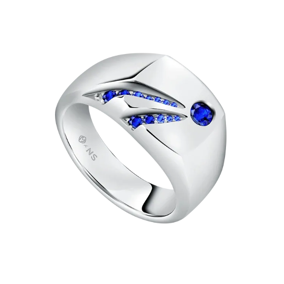 Blue Sapphire Ring for Men di Koleksi MONDIAL Fire