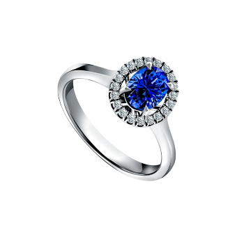 Cincin berlian wanita dengan tatahan precious stone MONDIAL
