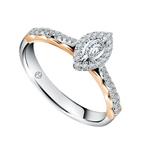 Desain Cincin Tunangan Terbaru MONDIAL dengan Berlian Marquise Cut
