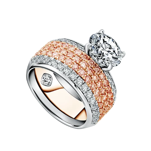 Colored Diamond Rings MONDIAL dengan Pink Diamond