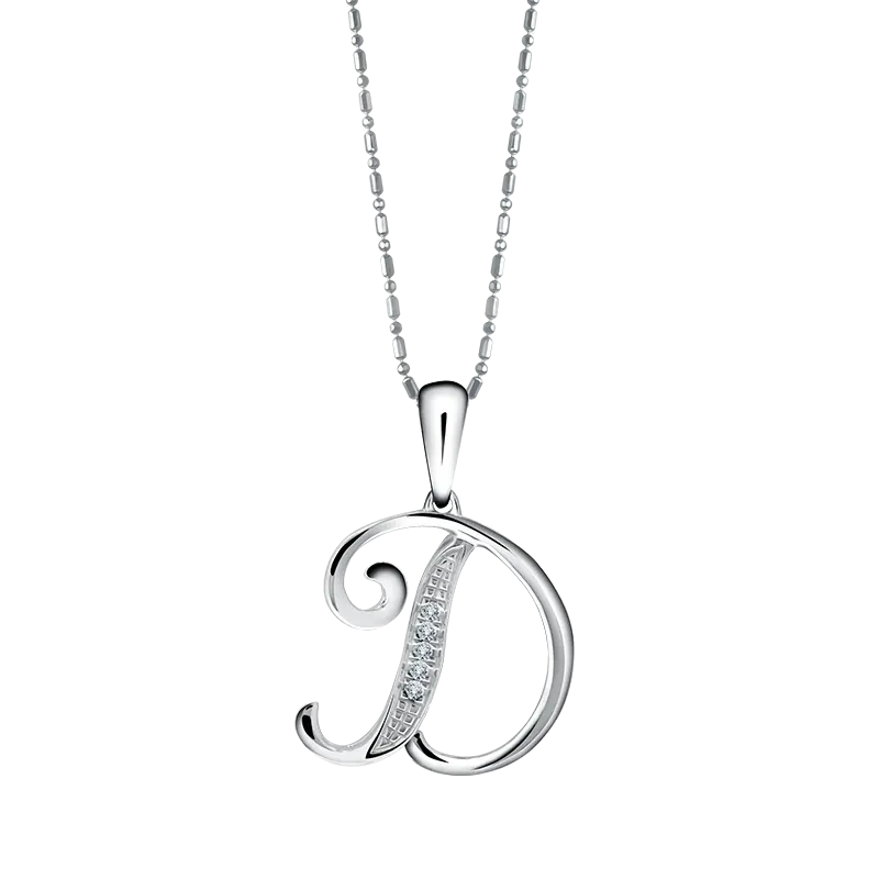 Liontin inisial kursif "D"